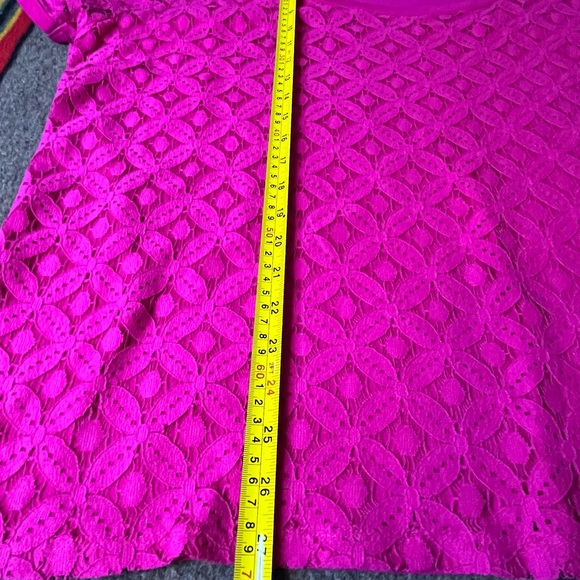 Jones New York Signature Woman 3X Fuschia Lined Lace Shirt - Picture 10 of 10